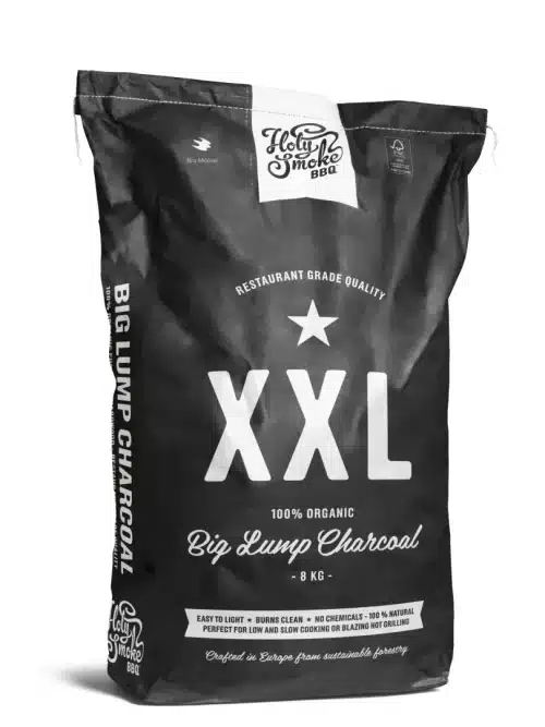 HOLY SMOKE BBQ – XXL GRADE BIG LUMP CHARCOAL EUROPEISK HARDTRE, 8 KG