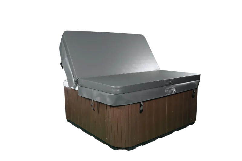 Lokk til boblebad 205 x 205 cm med 15 cm radius i grå vinyl