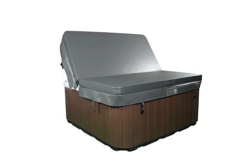 Lokk til boblebad 215 x 215 cm med 20cm radius og 25 cm skirt i grå vinyl. Passer JNJ 637B. 