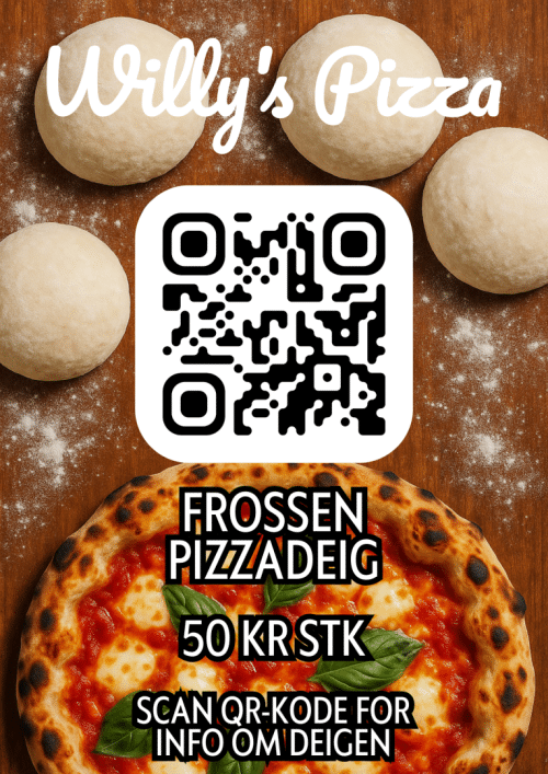Frossen pizzadeig fra Willy's pizza